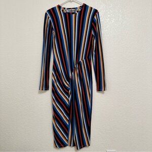 Zara Multicolor Striped Long Sleeve Dress